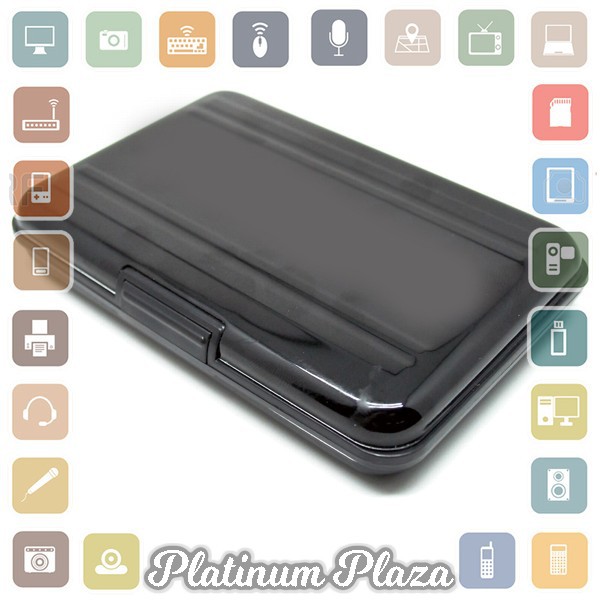 Kotak Metal Penyimpan SD &amp; Micro SD 8 Slot - Black/Black`6B75HE-