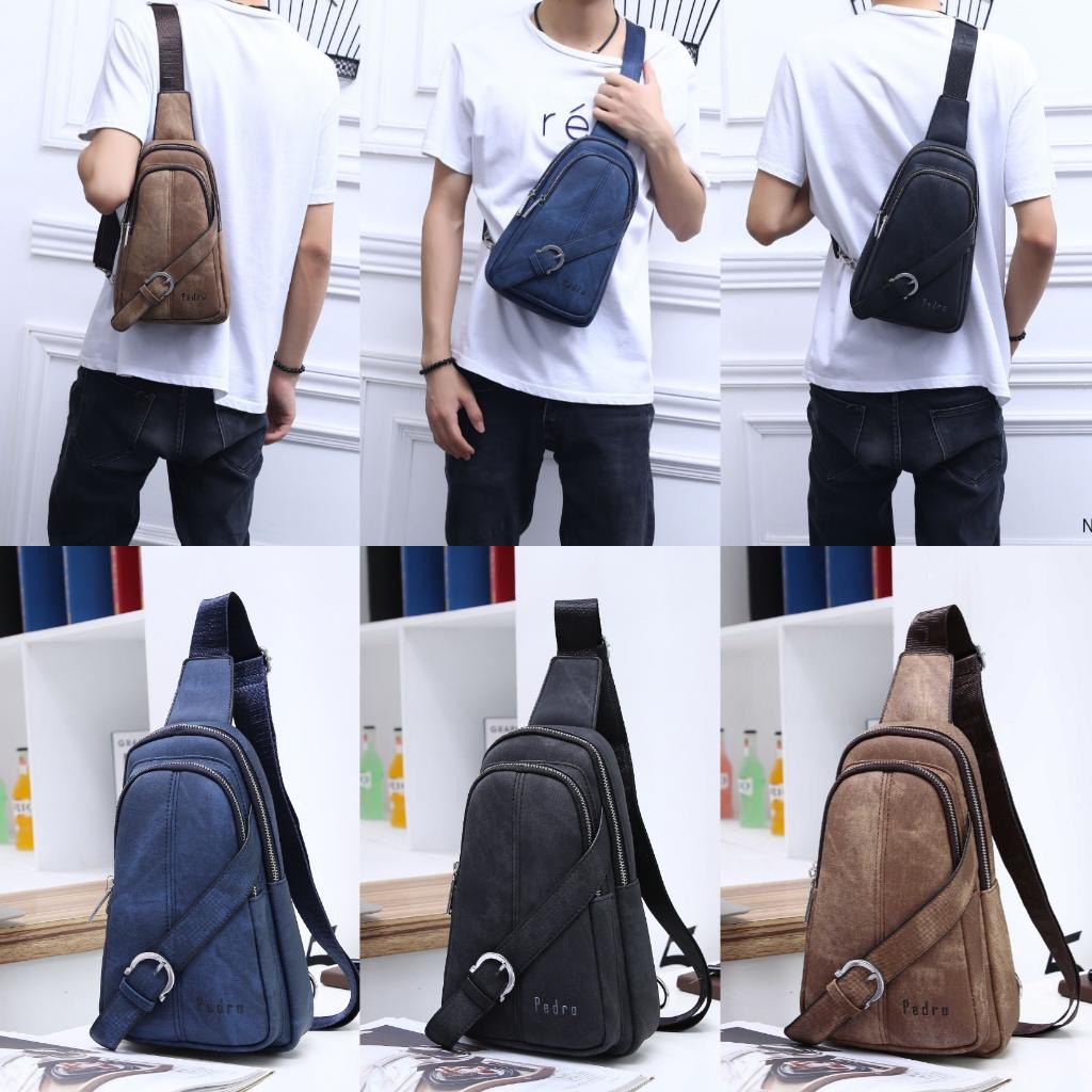 PEDRO FERNANDO LEATHER SLING BAG FOR MAN N83