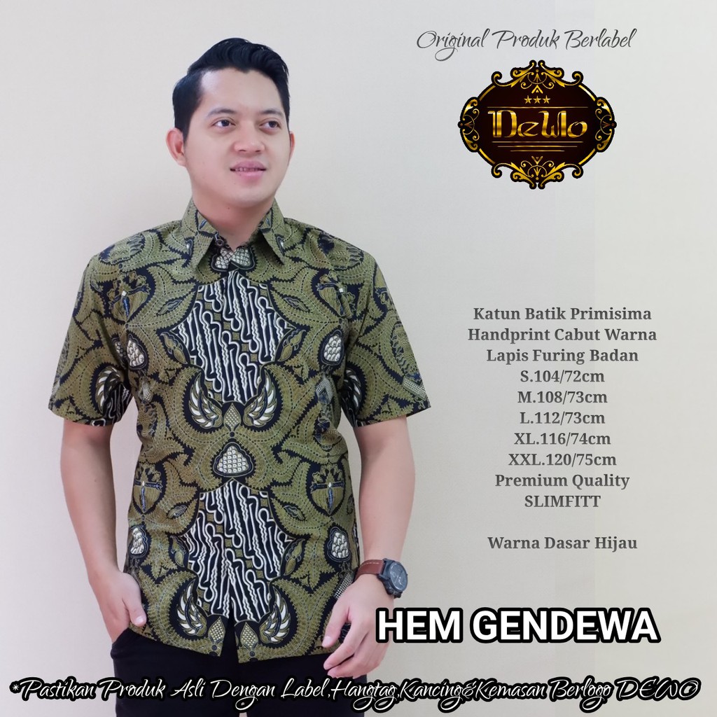 GENDEWA DEWO BATIKSOLOAMANAH KEMEJA BAJU BATIK PRIA SOLO LENGAN PENDEK PANJANG LAPIS FURING ATASAN BATIK PREMIUM MODERN KATUN HALUS BIMASENO ELANG EMAS BRATA SALAMPAT HEMKO BARUNO HARIMAU MODHANG NAVY GENDEWA DAMAR HITAM PRABA DEWO DAMAR DEWO SEMAR DEWARA