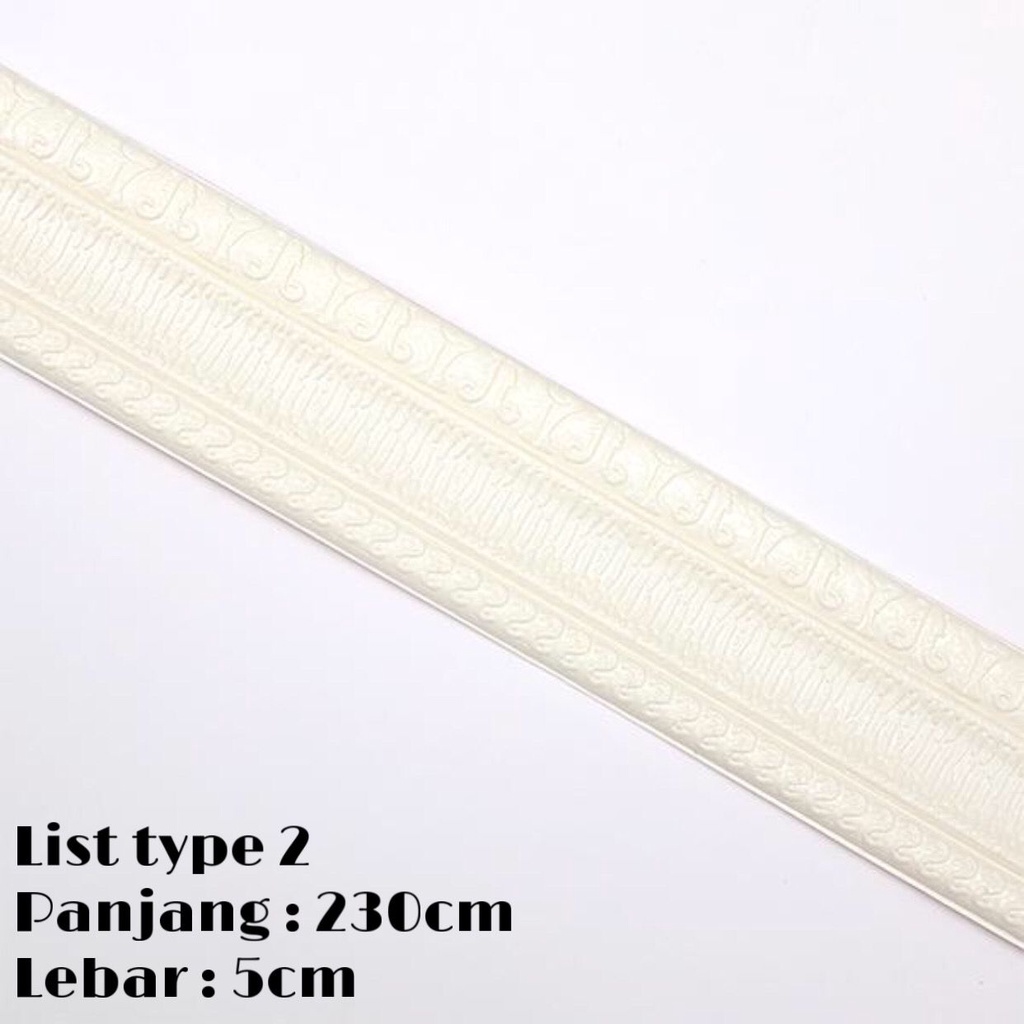 Wallpaper Foam 3D List / Stiker Dinding Atas / Wall Sticker List - 5MM-Putih 2 Y019