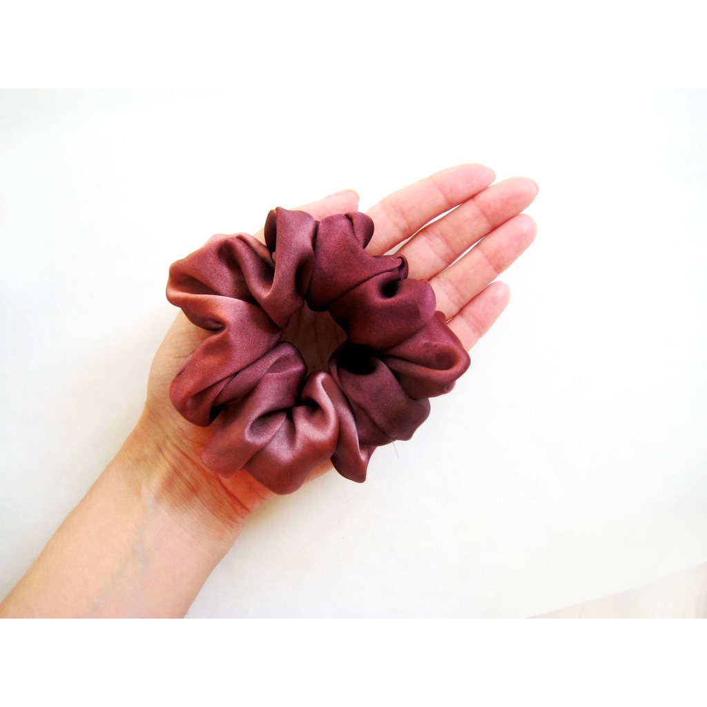 Scrunchie Velvet Silk Ikat Rambut Warna Doff Kunciran Cepol Matte Bahan Satin Velvet