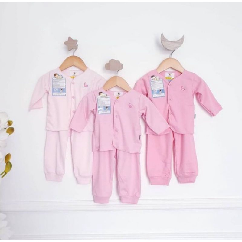 Baju Bayi Anak Perempuan Laki Laki Setelan Panjang Polos  0-6 Bulan Baby Hai 1pcs