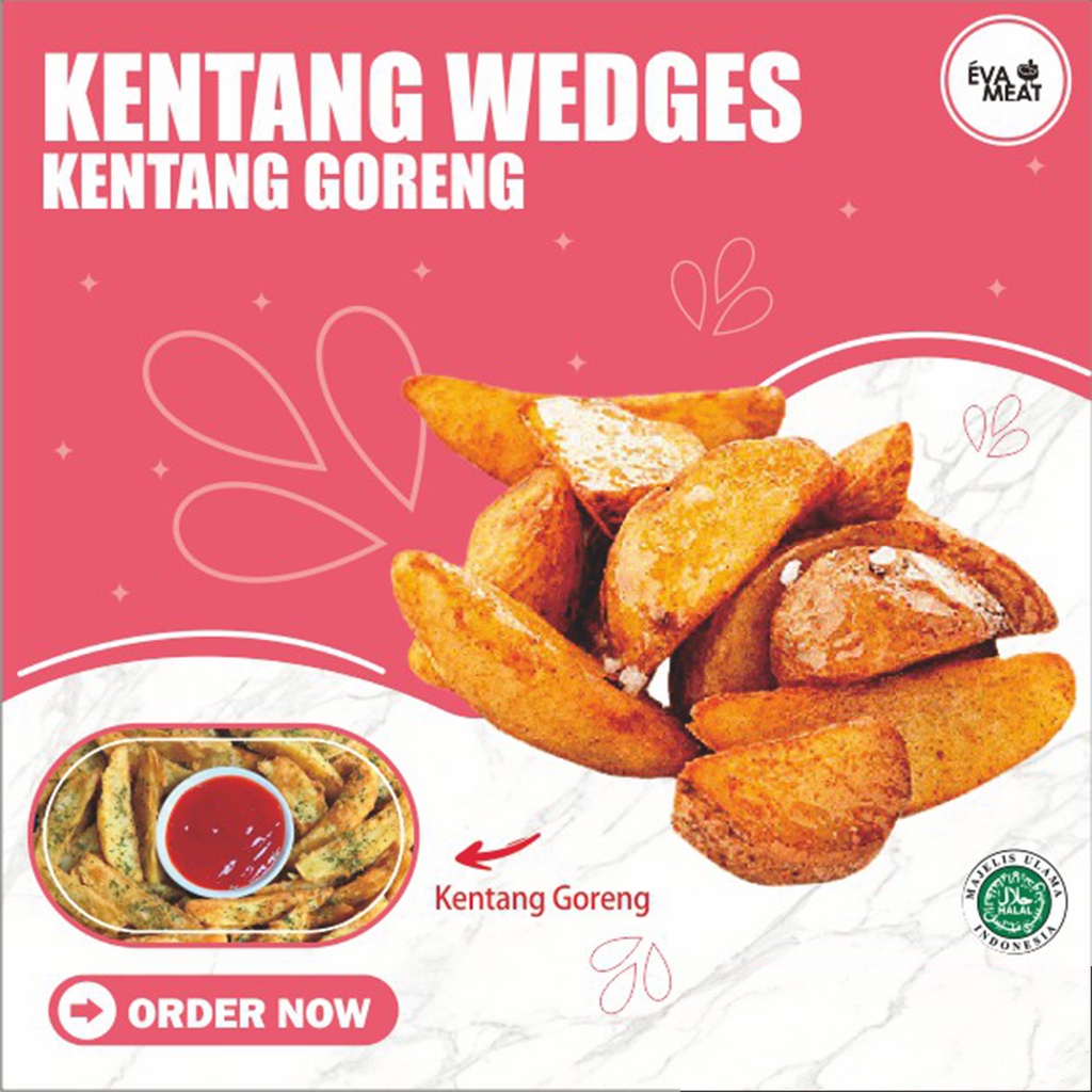 

kentang wedges - potato wedges - kentang goreng wedges - french fries - kentang bandung - wedges bdg