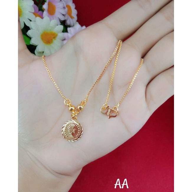 Kalung free liontin wanita dewasa emas muda kadar 35%