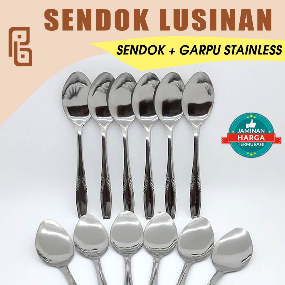 Lusinan Sendok Makan dan Garpu Stainless Steel Tebal Stenlis Satu Pack Selusin