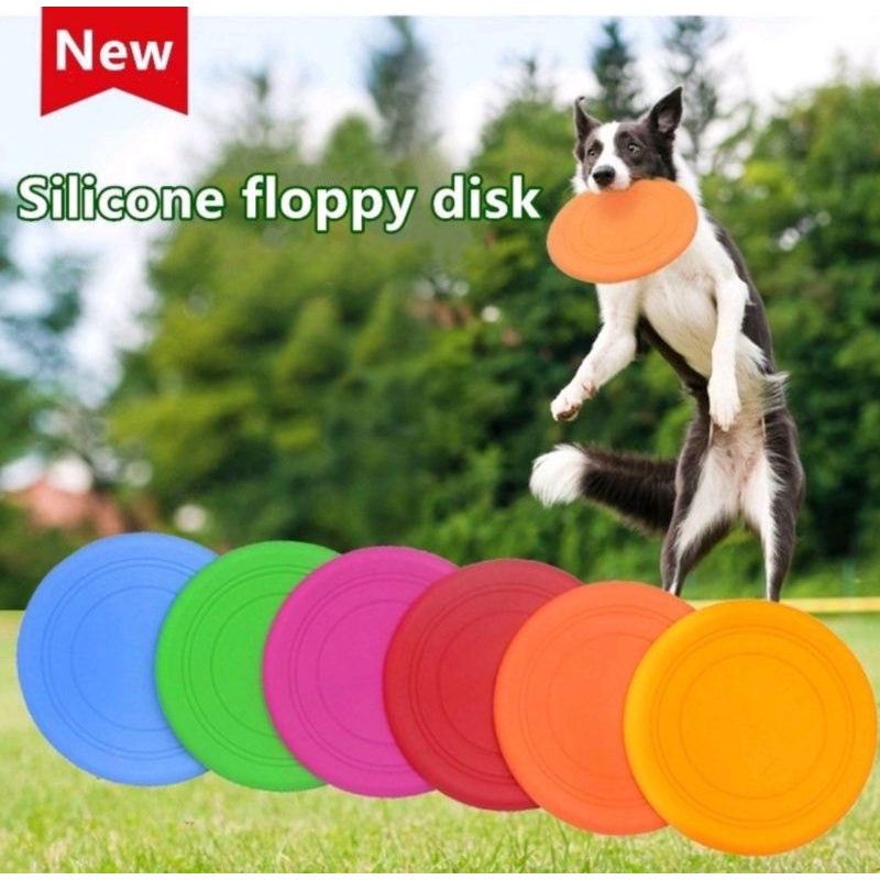 Frisbee dog silicon mainan anjing rubber dog toy piring lempar