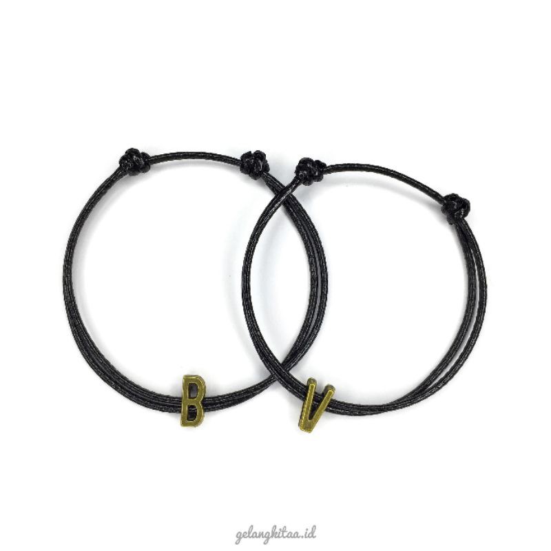 Gelang Nama Inisial Huruf Double Slide Cocok Untuk Couple Gelang Pria Gelang Wanita