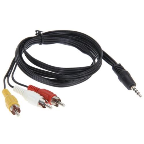 Kabel TV 3.5mm Jack to 3 RCA Adaptor Kabel AV Converter 1.2 M 4FT-Intl