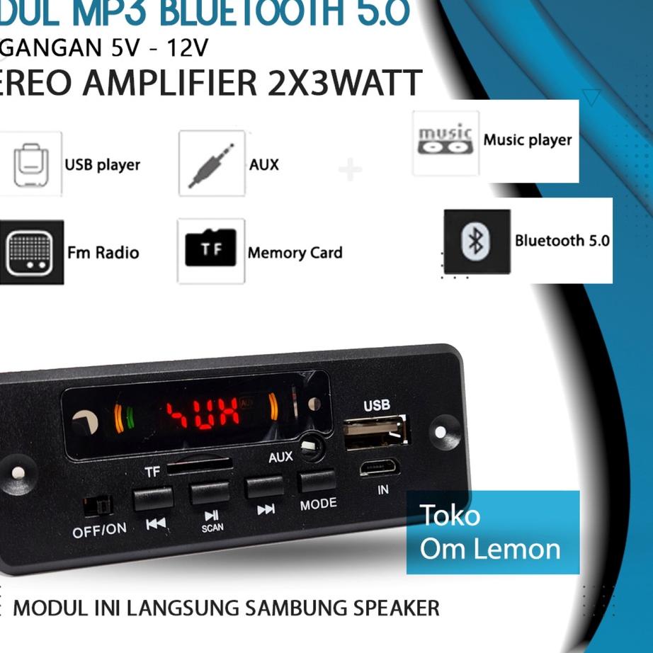 HOT SALE modul mp3 bluetooth 5V-12V stereo 2x3watt 029BT