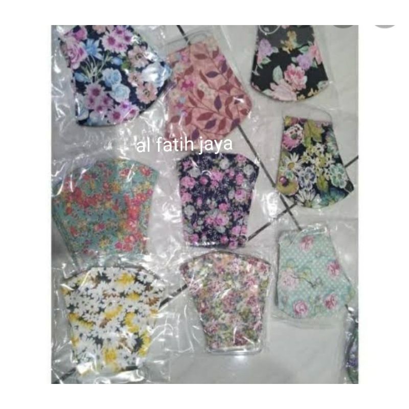 2 ply masker motif katun halus hijab non hijab tali cantol termurah sovenir souvenir pernikahan