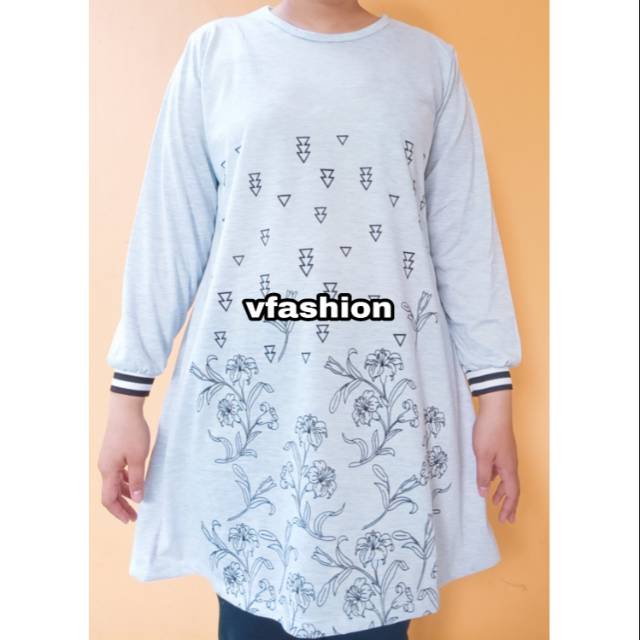 Kaos wanita jumbo / kaos corak bunga