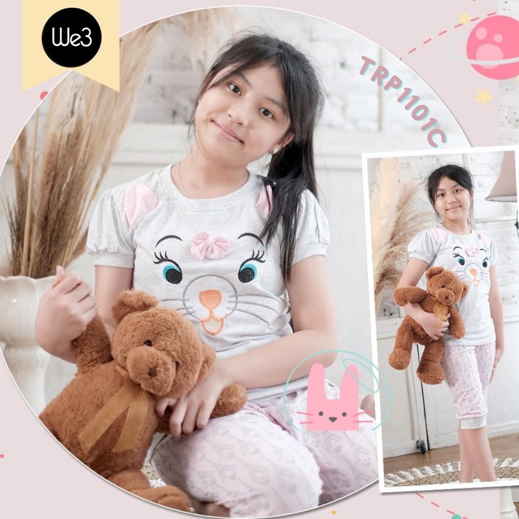 Setelan Momo Kids Size 7-10 Tahun / EXPORT Quality Baju Karakter Kaos Lengan Pendek Celana Pendek