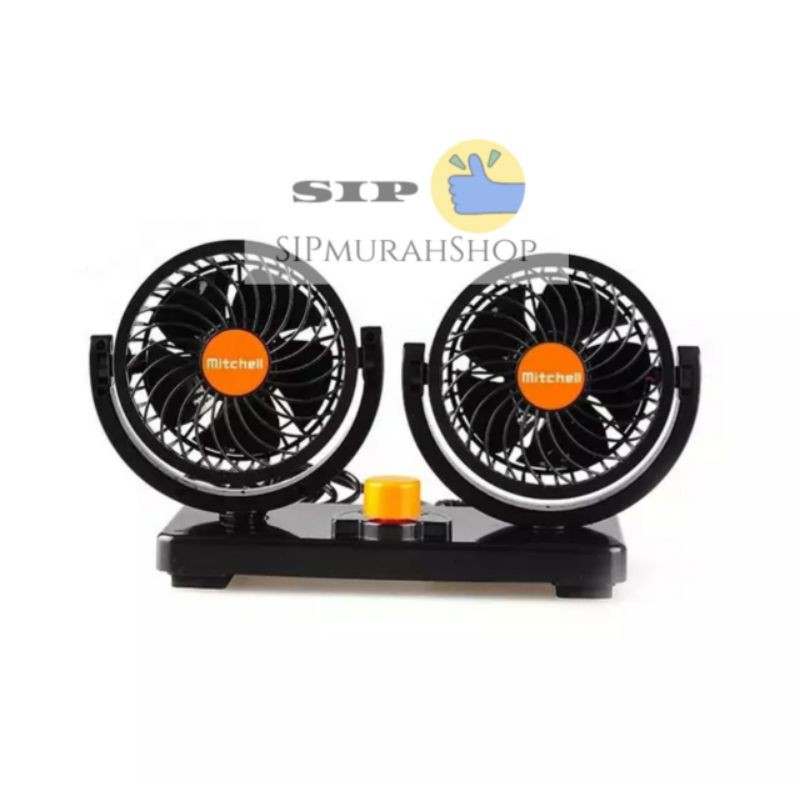 (BIG SALE) Kipas Angin Mobil Double Headed Fan Aksesoris Mobil Putar 360° 2 Speed 12V-V-303 &amp; 24V-V-304 (Mobil besar) Vanstar Car Cooling Double Fan