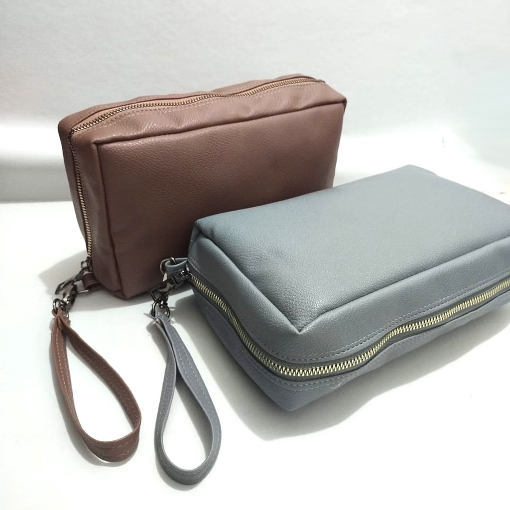 Dompet Wanita Kulit Sintetis Polos Wallet Tempat Uang dan Hp clucth Travel Organizer Pouch bag Tas Murah new