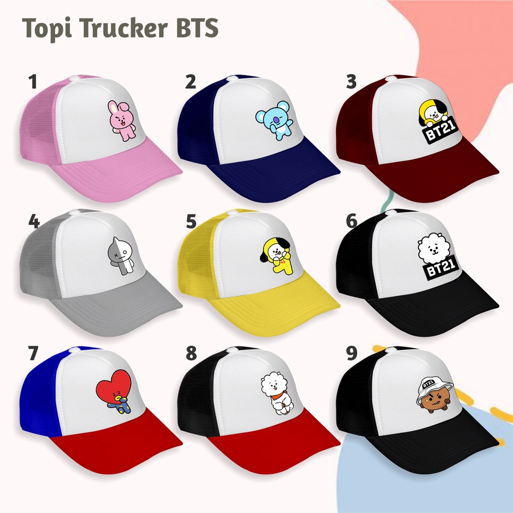 Topi BTS - Topi BT21 - Topi Trucker BTS BT21