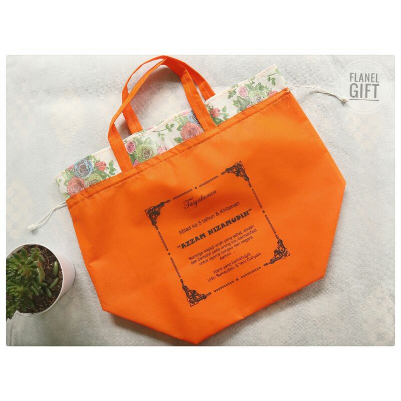 READY TAS KENDURI SERUT 23.23.35 TAS ULANG TAHUN SNACK ROTI HAJATAN-ORANGE