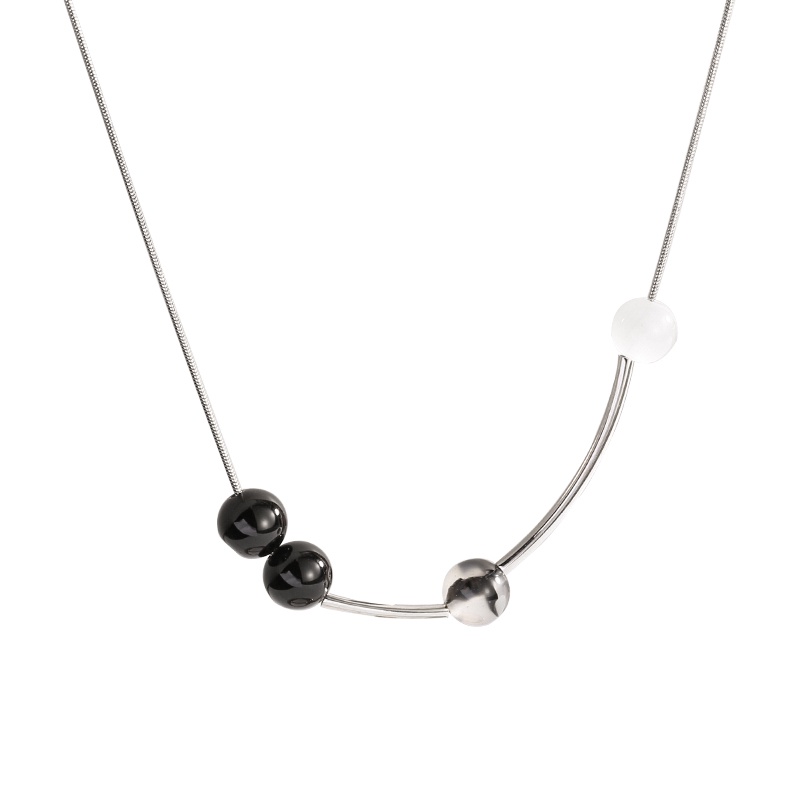 Necklace Accessories Black Jade Beads Clavicle Chain Personality Temperament Simple