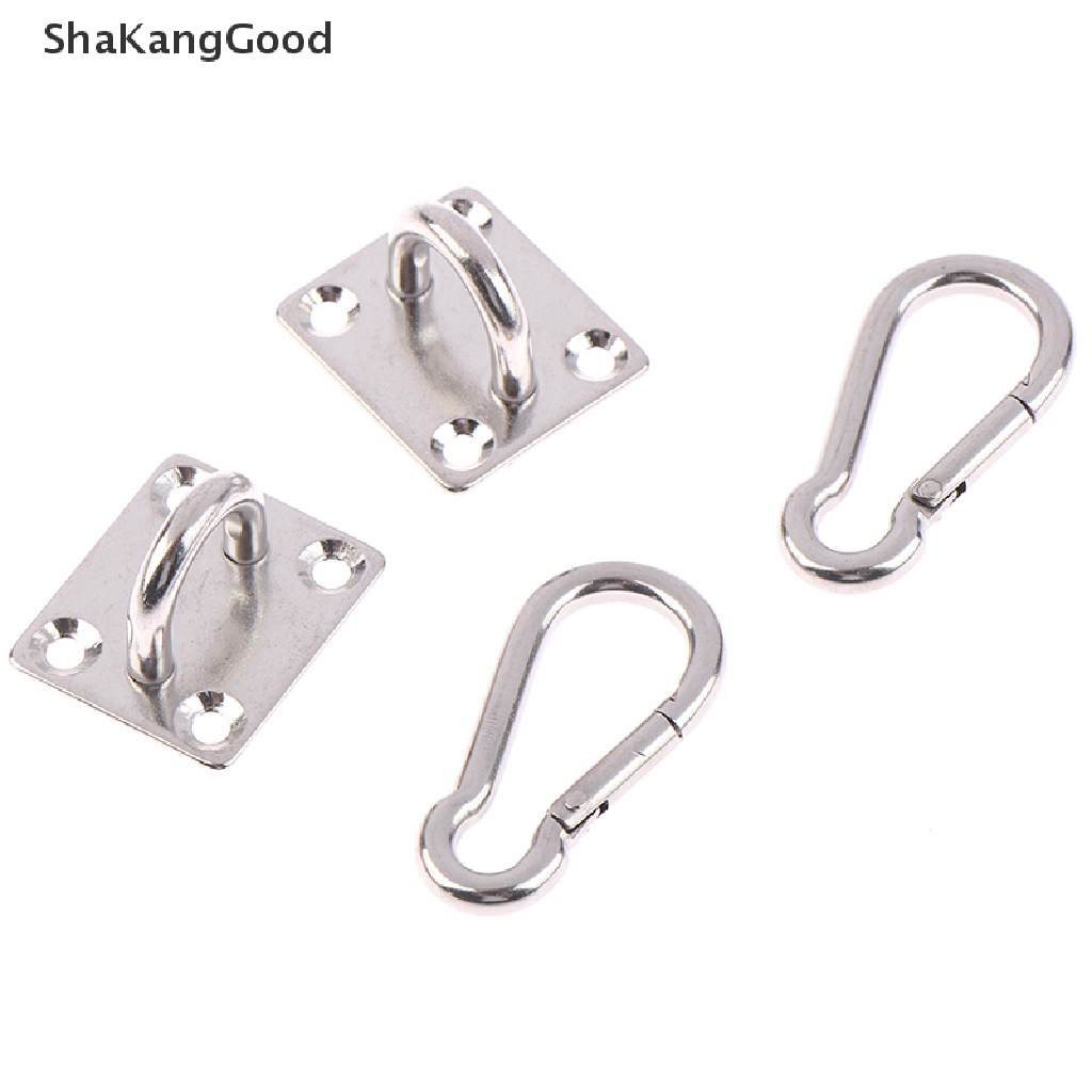 Skid 2 Set Pengait Hammock Bentuk U Multifungsi Bahan Stainless Steel