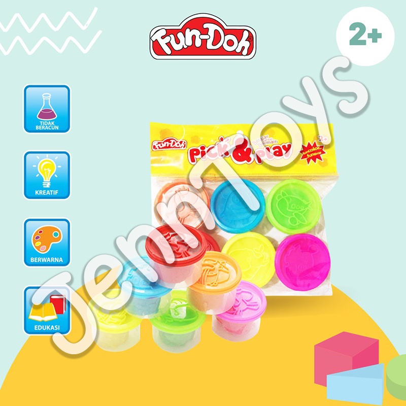 JennToys - Mainan Lilin Mainan Edukasi Fun-doh Refill Mainan Anak Fun doh - Fundoh Pick And Play