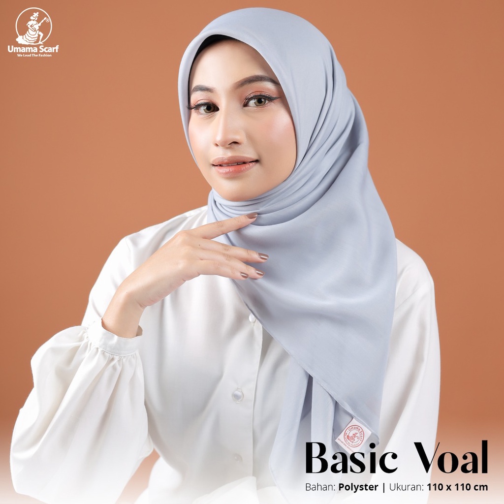 Jilbab Segiempat Basic Voal Polos Kerudung Segiempat Basic Voal Umama Nayla Hija'b