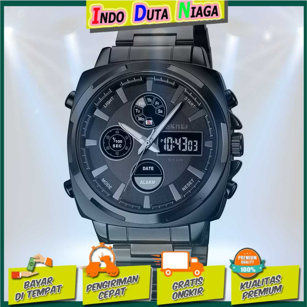 IDN - SKMEI Jam Tangan Pria Luxury Stainless Steel Wristwatch - 1673