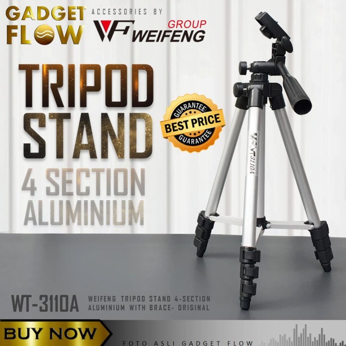 Tripod Tripod HP Kamera Aluminium 4 Section Brace WEIFENG ORIGINAL WT-3110A(D2L4) 100% ORIGINAL Trip