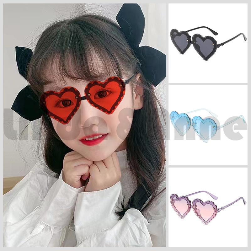 Kacamata Hitam Anak Perempuan Motif Love Korean Fashion - Sunglasses For Kids