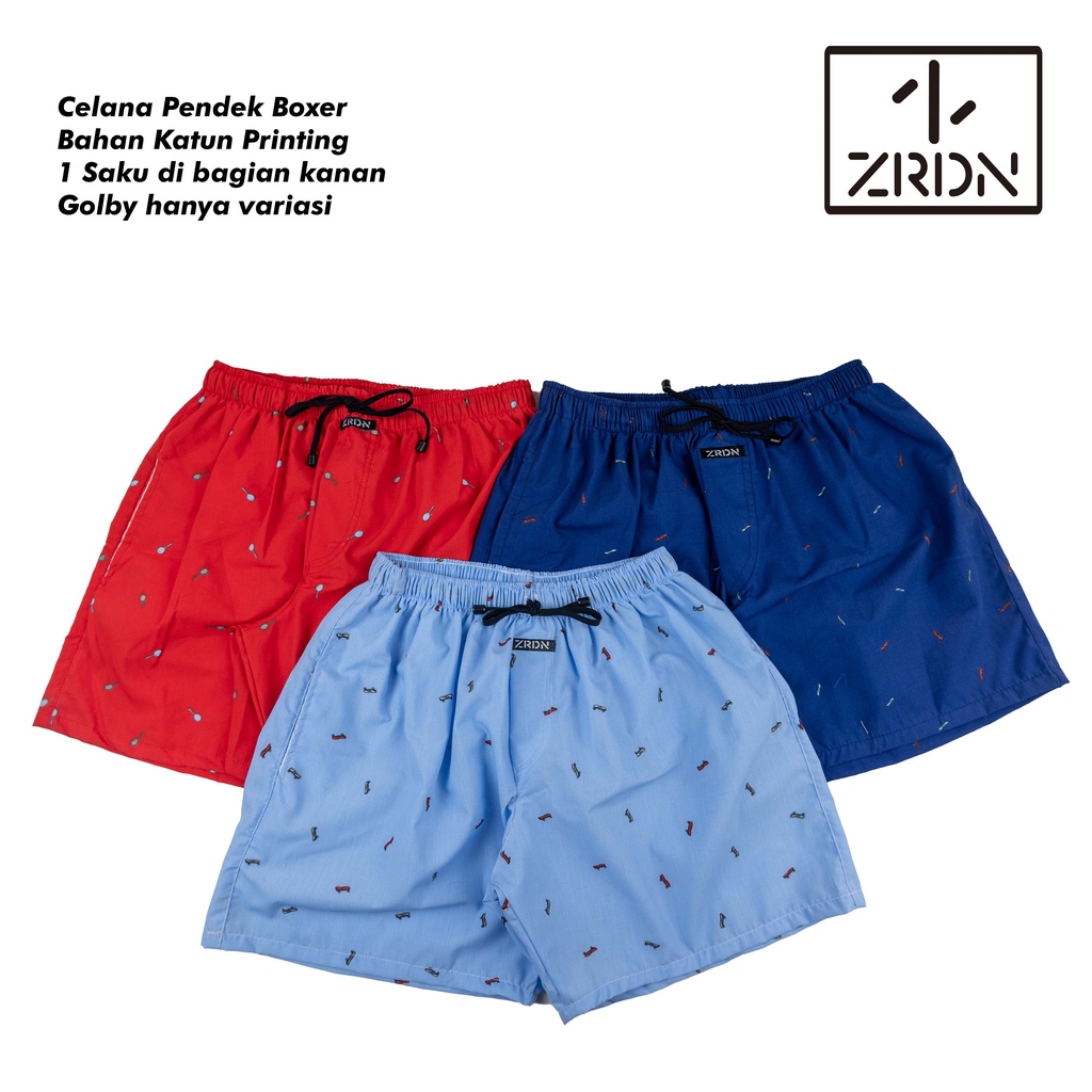 Celana Boxer Katun Printing ZRDN