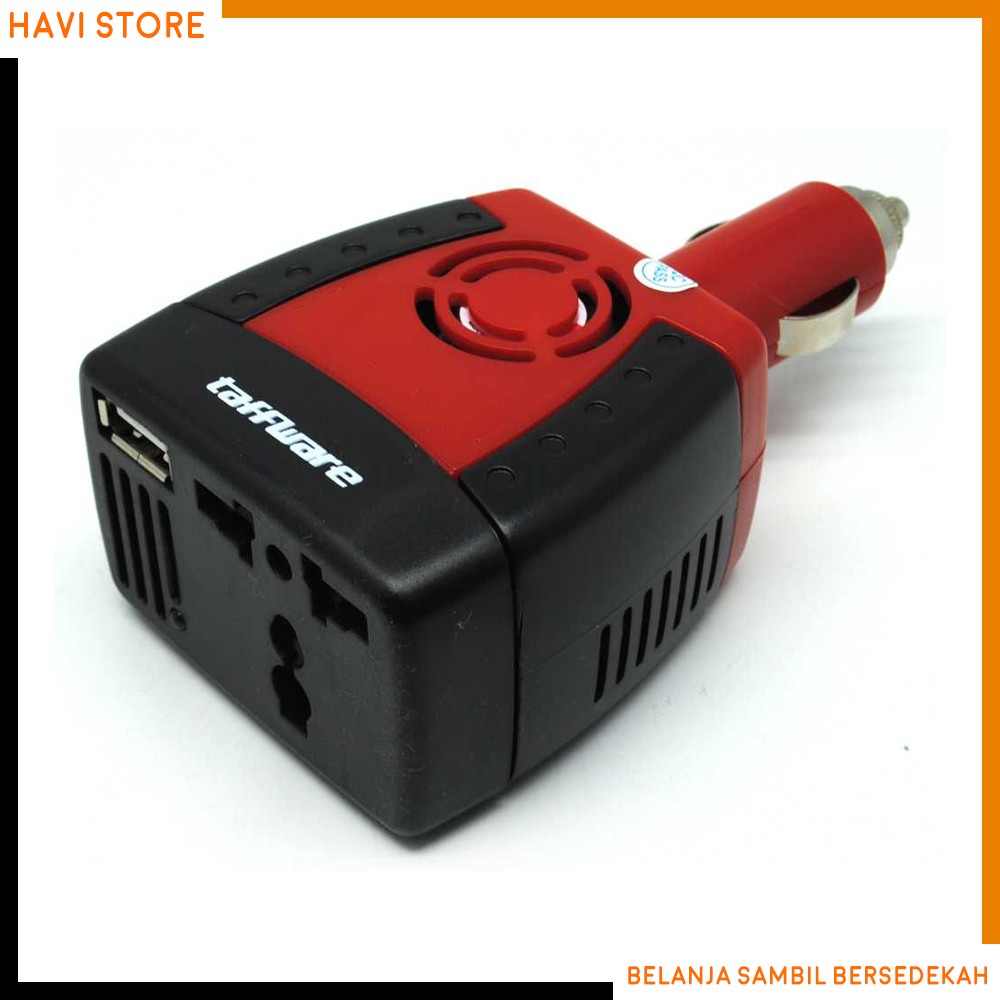 Charger Handphone Mobil Taffware 1 USB Dengan Colokan Listrik | Shopee