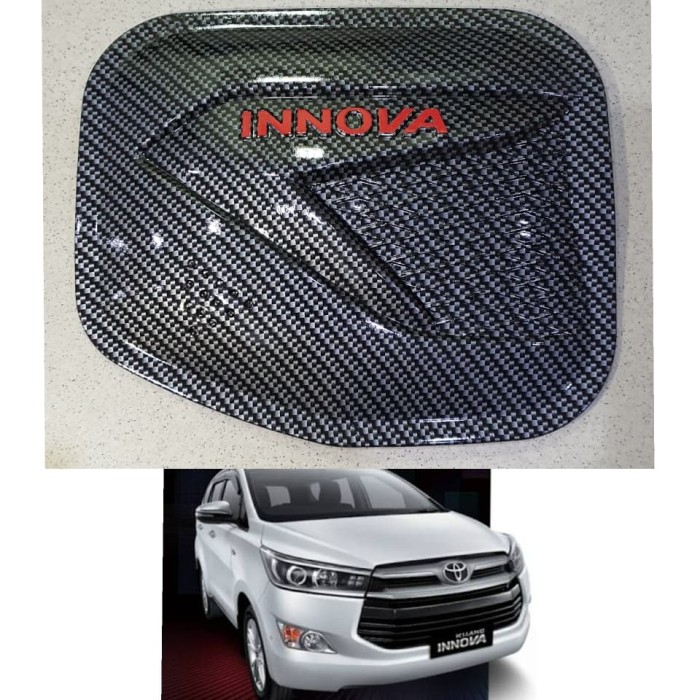 Tank cover TUTUP BENSIN TOYOTA ALL NEW INNOVA INOVA reborn 2016 sampai 2023 MOTIF CARBON hitam doff chrome crome ribon venturer 2022 2017 2018 2019 2020 2021