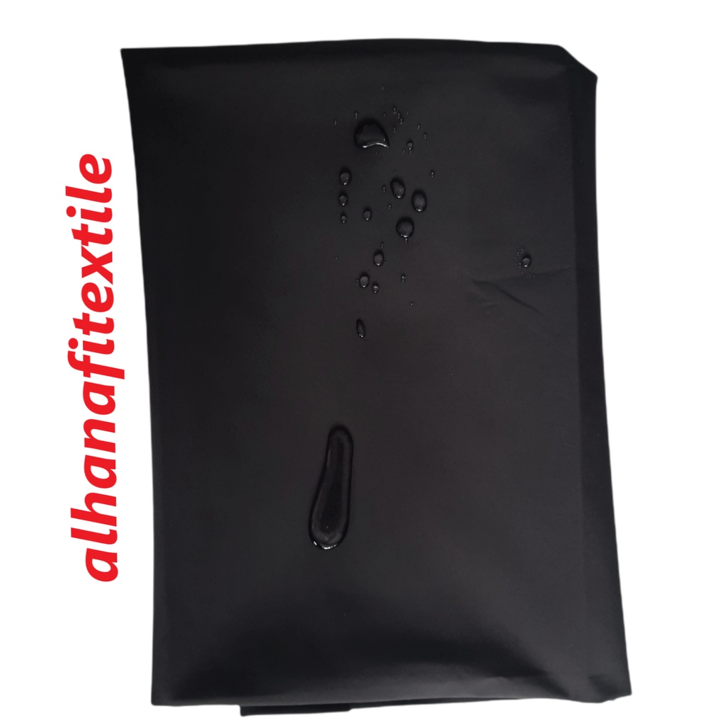 BAHAN KAIN ANTI AIR WATERPROOF TASLAN BALON WARNA HITAM KUALITAS PREMIUM IMPORT LEBAR 150 CM