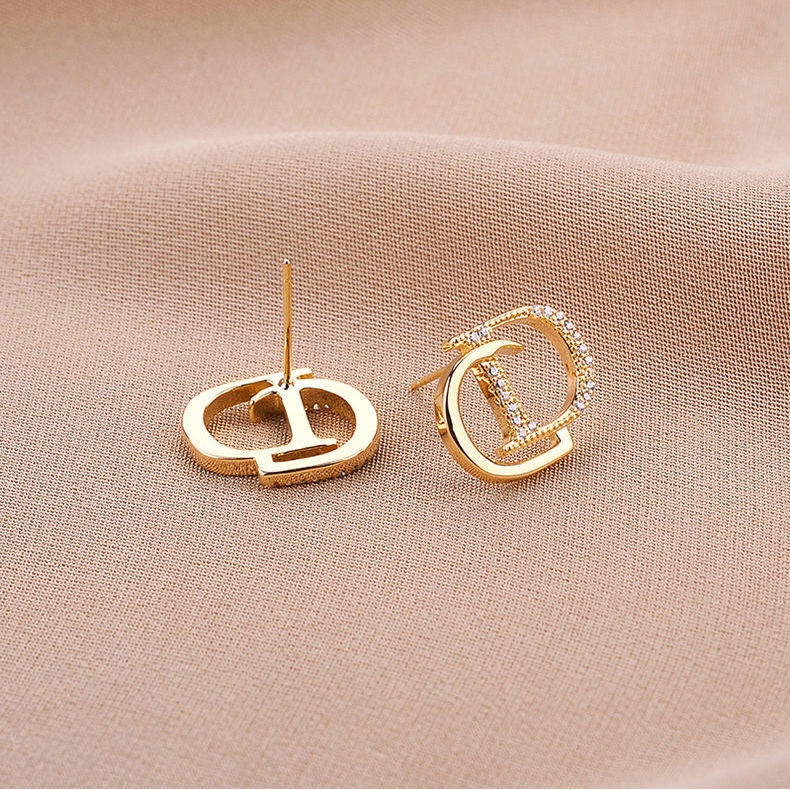 Anting Sterling Silver Hypoallergenic Desain Tulisan Gaya Korea Untuk Wanita