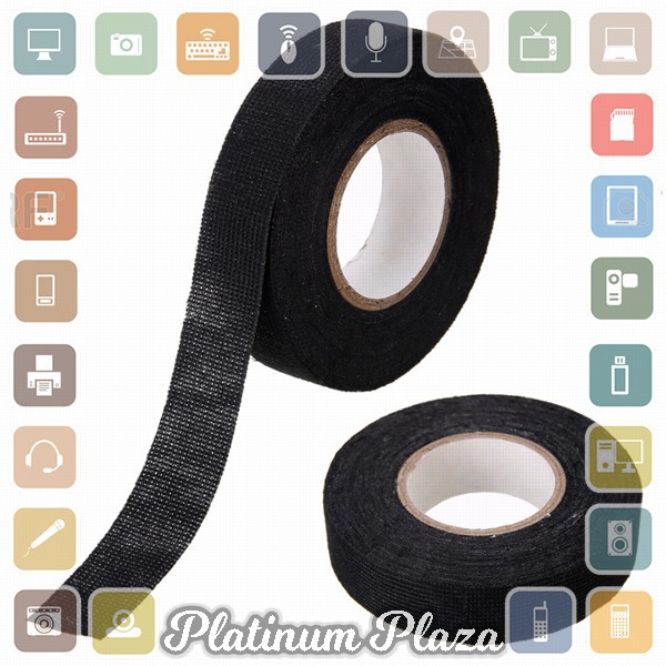 Mayitr AG Lakban Kabel Listrik Adhesive Cloth Wiring Tape 19mm - BI02980 - Black`28IDW5-