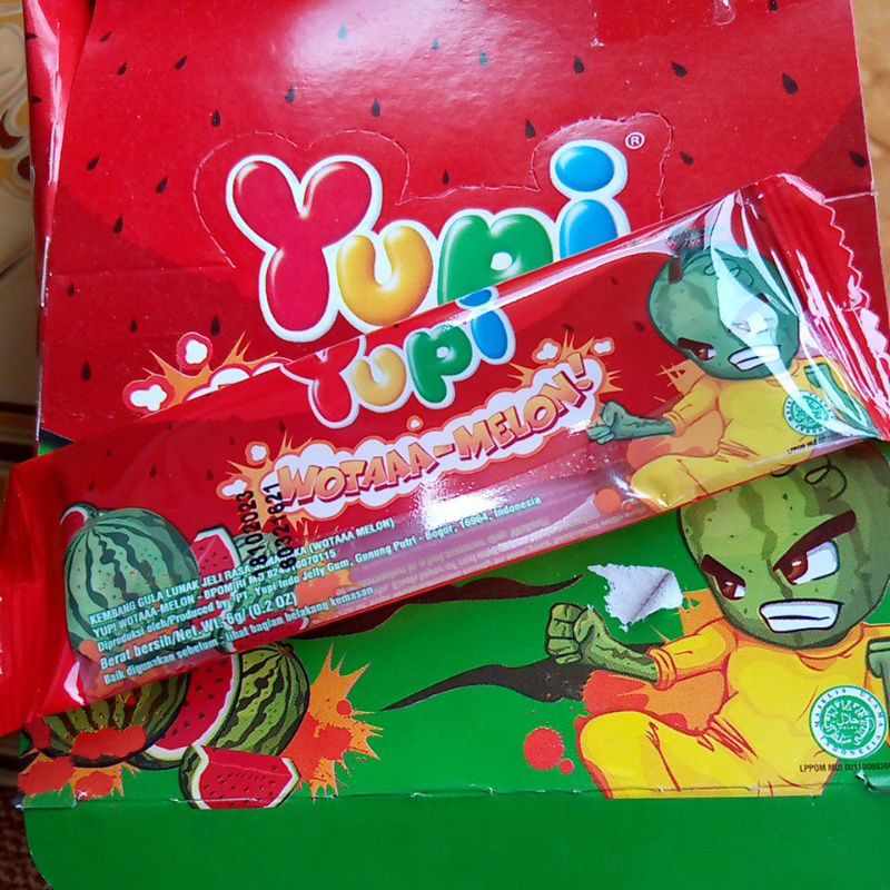 Box - Yupi Wotaa Wotta Wota Melon Permen Jelly Semangka Isi 24 Pcs