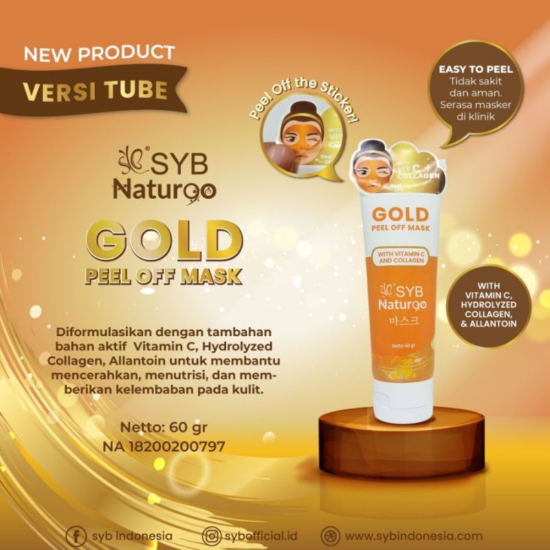 SYB NATUR90 Peel Off Mask Goat milk-Diamond-Gold-Charcoal TUBE Naturgo (BPOM) 60g (Valensia)