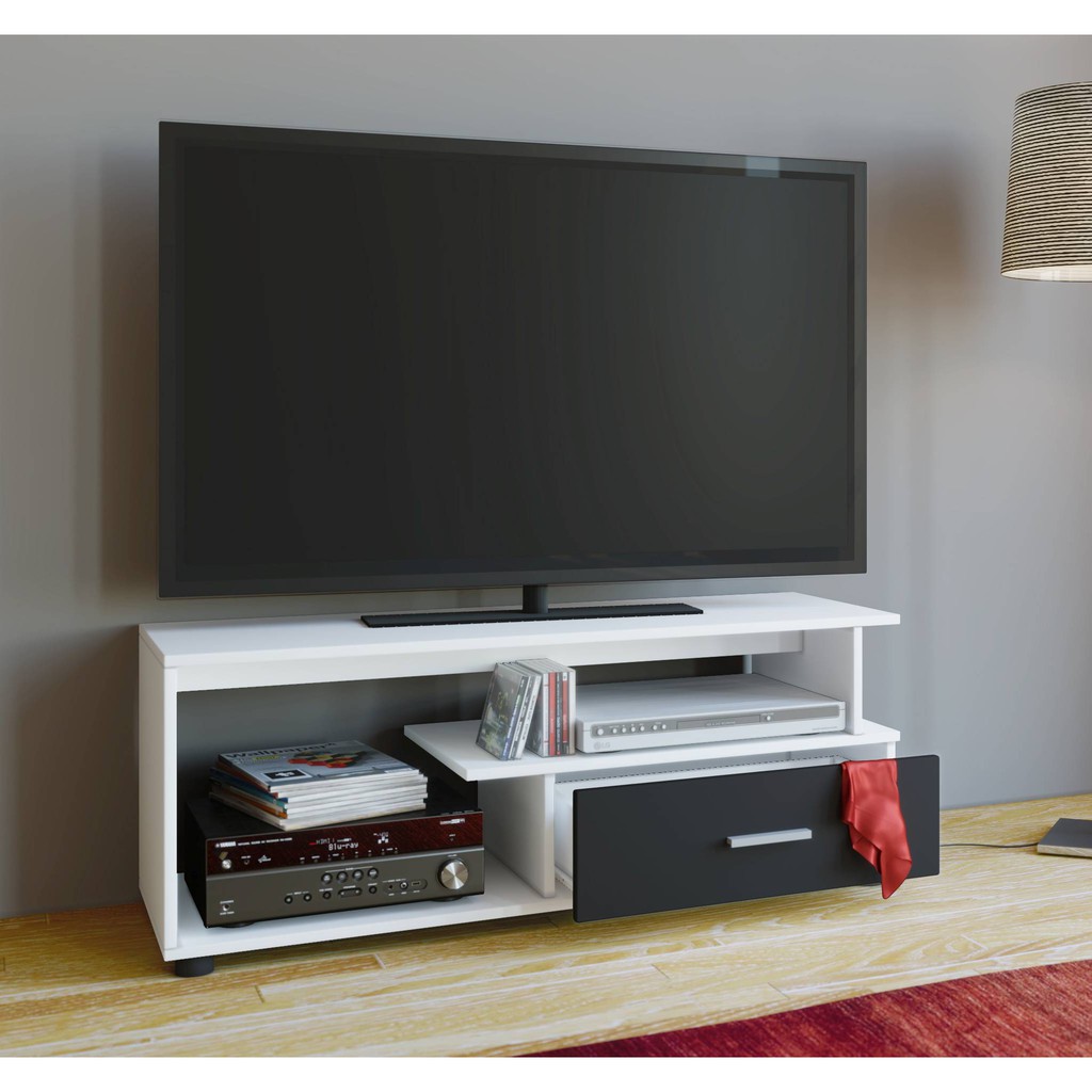 Meja TV Tembus Modern Minimalis Putih