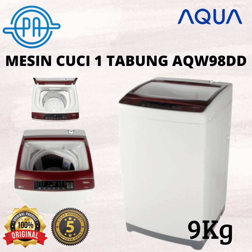 MESIN CUCI 1 TABUNG AQUA TOP LOADING AQW98DD 98 DD 98-DD 9KG SANYOAQUA