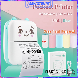 【COD】Portable Mini Thermal Printer Bluetooth Printer Tanpa Tinta  Termal Printer Label Receipt Barcode Printer