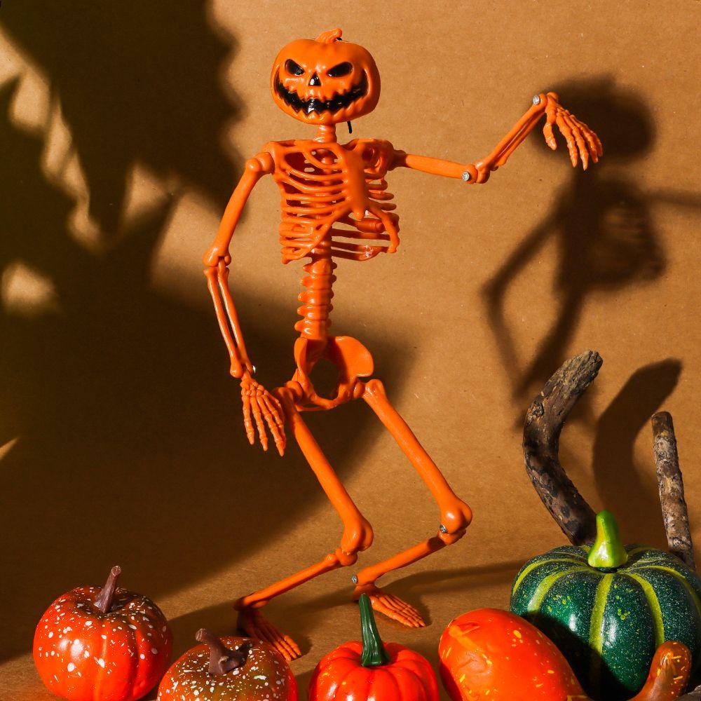 Solighter Halloween Kerangka Manusia Gantungan Kunci Dekorasi Rumah Hantu Properti Fotografi Model Tulang