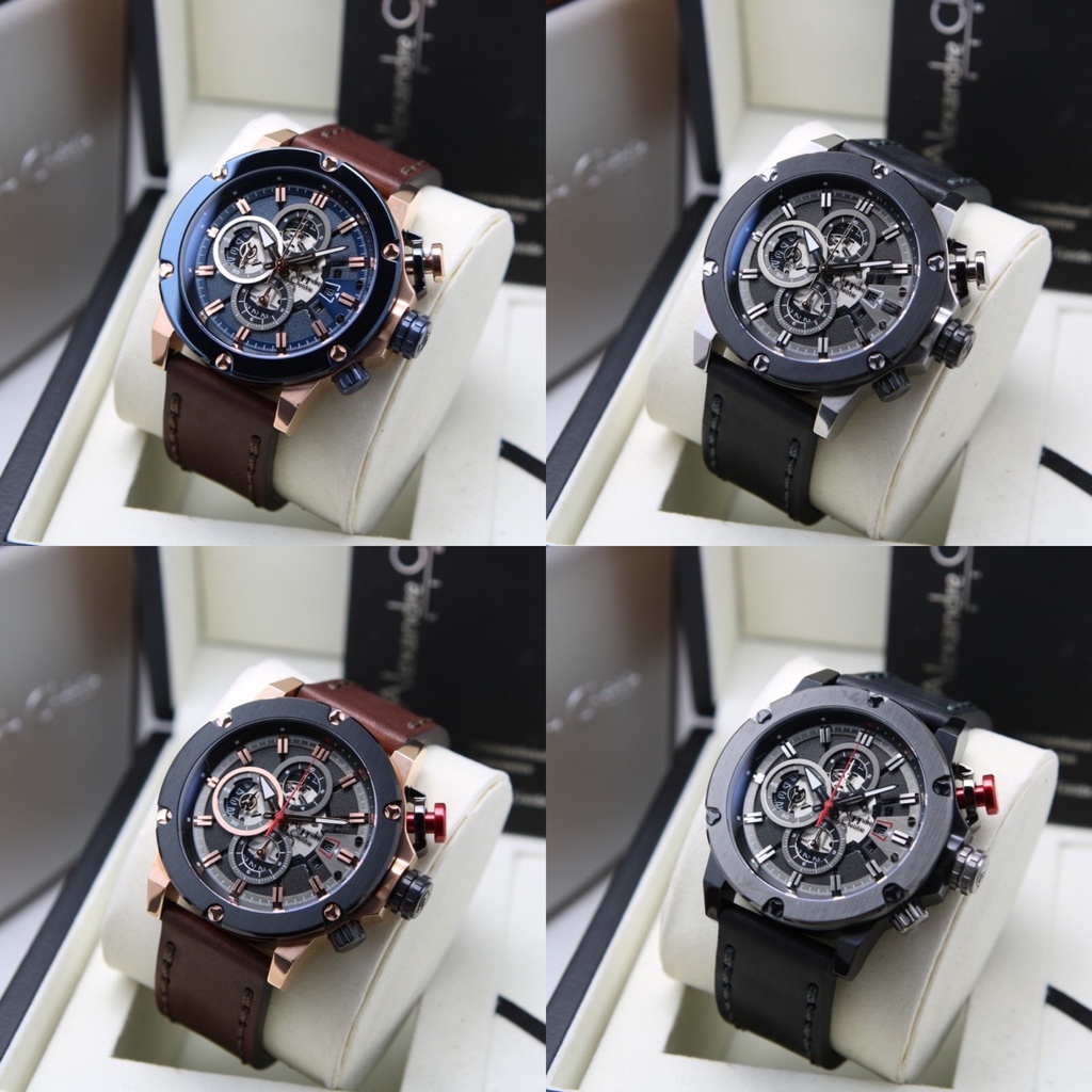 RB JAM TANGAN PRIA Alexandre Christie AC 6491 GC / AC 6491 / 6491 Original Chronograph Rubber