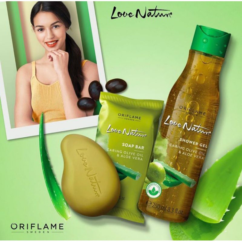 Love Nature Shower gel / soap bar Caring Olive Oil & Aloe vera