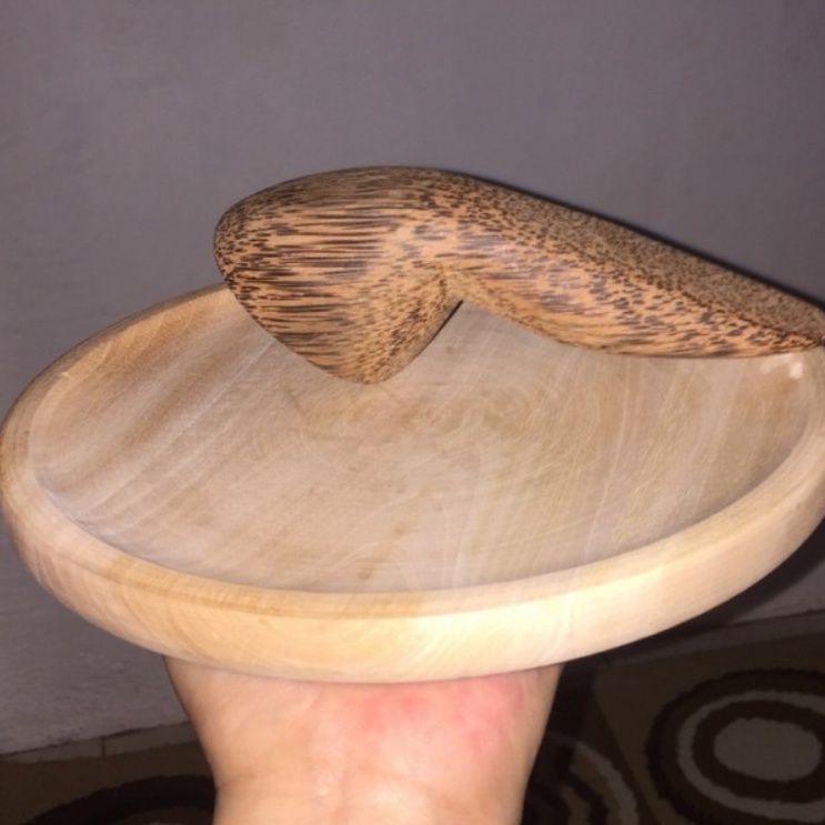 Cobek Kayu 14 - 15 cm, Cowek, Coek, Ciri, Lemper, Ulekan, Cowet, Coet, Layah,  Leyeh, Wooden Mortar 