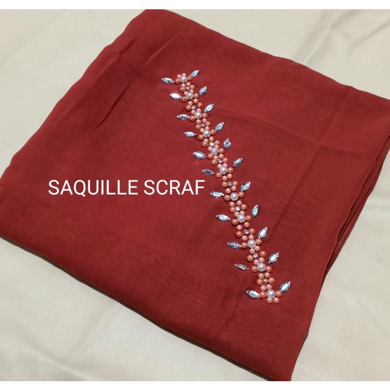 segiempat bella square payet mutiara permata/jilbab segiempat bella square bando payet/hijab bella-BATA