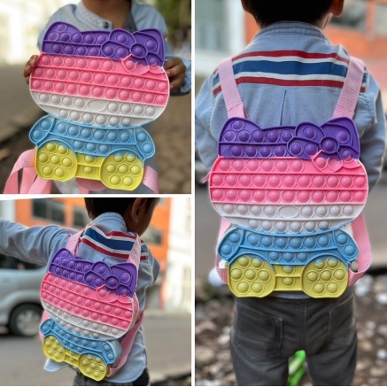 TAS POP IT ANAK JUMBO RANSEL MUAT HP PONY BAG GEMOY BESAR