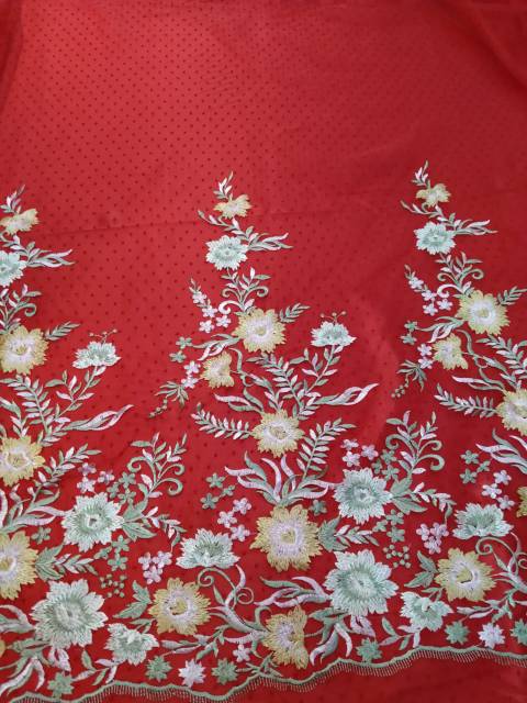 Kain Organza bordir polkadot