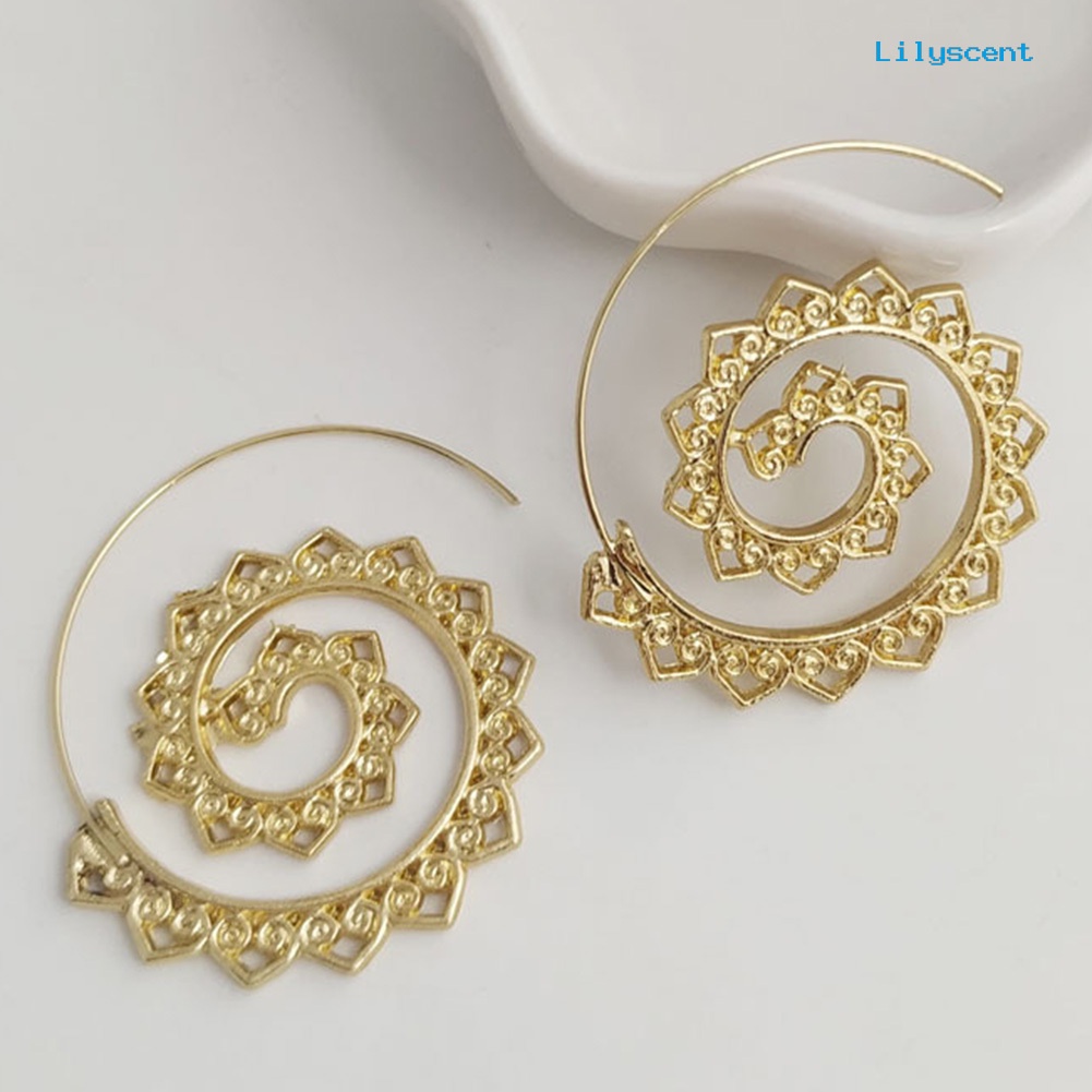 Anting Tindik Bentuk Bulat Spiral Hati Untuk Wanita