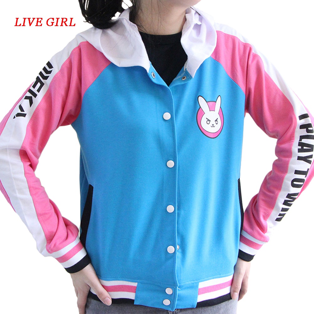PREORDER Anime Clothes Game DVa Hoodie Cosplay Costume D.Va Adult Baseball Coat D.Va Jacket feminino