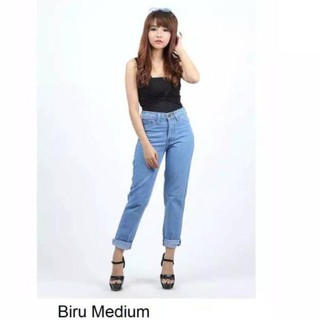 HOT SALE Celana  jeans  wanita  plain  boyfriend  86 Shopee 