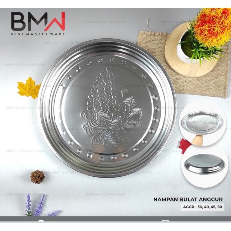 Nampan bulat anggur/nampan stenlis tebal bmw