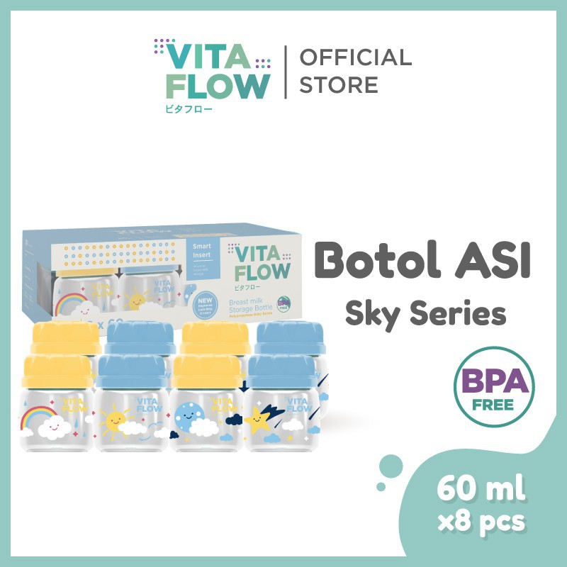 Vita Flow Botol Asi 60ml / 140ml Animal / Sky Series - Vitaflow 60 / 140 ml isi 4 / 8 pcs